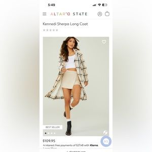 Altar’d State Kennedi Sherpa Long Coat - brand new!